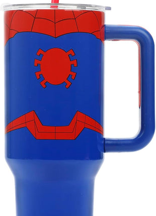 Bioworld Marvel Spider-Man Costume 40 Oz Stainless Steel Tumbler With Handle-OSFA