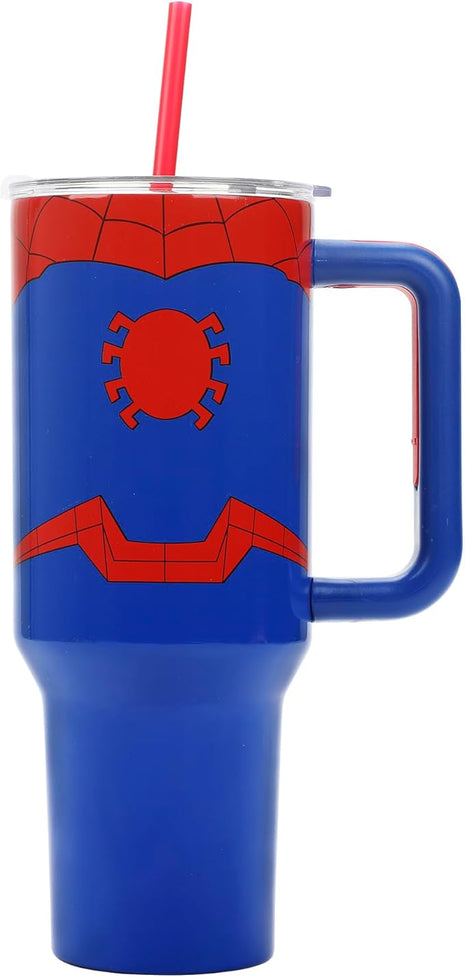 Bioworld Marvel Spider-Man Costume 40 Oz Stainless Steel Tumbler With Handle-OSFA