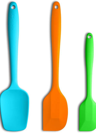 Silicone Spatula 3-piece Set, Ergonomic Handle High Heat-Resistant Spatulas, Non-stick Rubber Spatulas with Stainless Steel Core