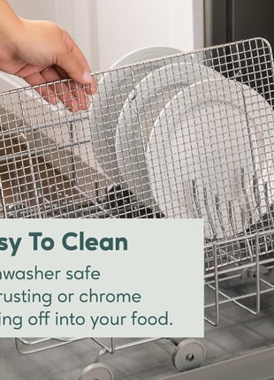 Ultra Cuisine Oven-Safe, Dishwasher-Safe 100% Stainless Steel Cooling and Baking Rack Set Heavy Duty Tight-Wire - 11.5 x 16.5-inch - Set of 2 - Half Sheet Pan Cooling Racks