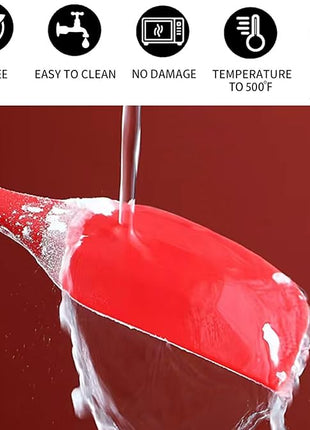 8 Pieces Silicone Spatulas, 8.3 inch Small Spatulas Non-stick Heat-Resistant Non-stick with Stainless Steel Core For Cake Cream Cooking Gadget (Red)