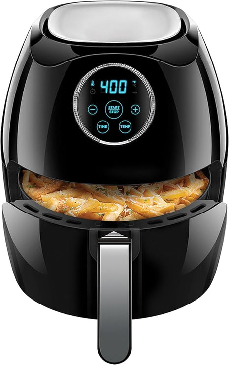 CHEFMAN Large Air Fryer 6.5 Qt XL, Healthy Cooking, User Friendly, Nonstick, Digital Touch Screen with 4 Cooking Functions w/ 60 Minute Timer & Auto Shut Off, BPA-Free, Dishwasher Safe Basket, Black