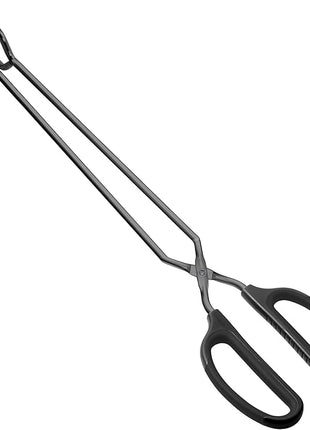 16" Extra Long Scissor Tongs, Stainless Steel Metal Kitchen Tongs for Cooking, Grilling & Serving (Black)