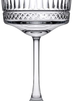 Pasabahce Vintage Golden Touch Coupe Glasses Set Of 4 - Exclusive Champagne, Cocktail, Martini, Wine Glasses - Long Stem Glassware - 8.8 oz - Perfect for Parties, Gifts, Housewarming, Weddings