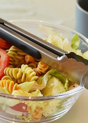 Stainless Steel Kitchen Tongs 9-Inch Cooking Tongs, Set of 3