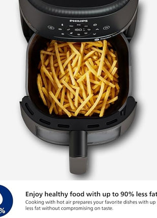 Philips 2000 Series Airfryer - 4.4 qt (4.2 l) Pan, 13 Cooking Functions, RapidAir Technology, Healthy Cooking with 90% Less Fat, Efficient & Fast (NA220/00), 9.8 pounds weight