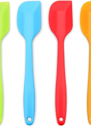 Silicone Spatula 4-piece Set, Heat-Resistant Spatulas, Non-stick Rubber Spatulas with Stainless Steel Core