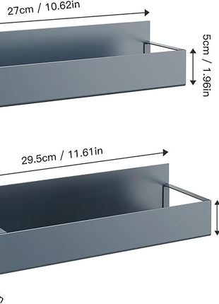 4 Pack Moveable Fridge Magnetic Spice Racks,Metal Grey