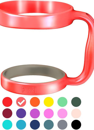 F-32 Handle - 19 COLORS - 30oz Size - Compatible with 30 oz YETI and 30 oz. OZARK TRAIL Tumbler Travel Mug - BPA FREE (30OZ, NEON WATERMELON, 1 Count (Pack of 1))