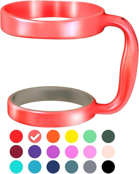 F-32 Handle - 19 COLORS - 30oz Size - Compatible with 30 oz YETI and 30 oz. OZARK TRAIL Tumbler Travel Mug - BPA FREE (30OZ, NEON WATERMELON, 1 Count (Pack of 1))