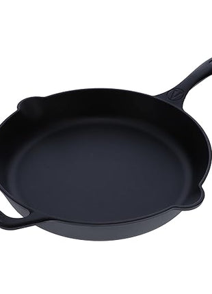 Victoria 12-Inch Cast Iron Skillet, Pre-Seasoned Cast-Iron Frying Pan with Long Handle, Made in Colombia