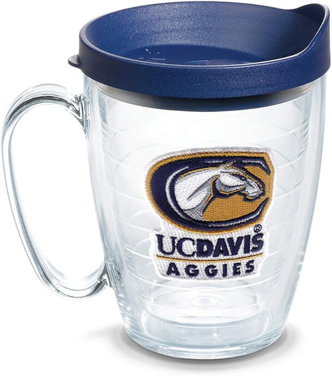 Tervis Made in USA Double Walled University of California UC Davis Aggies Insulated Tumbler Cup Keeps Drinks Cold & Hot, 16oz Mug, Primary Logo