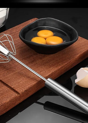 Stainless Steel Egg Whisk, Digead Hand Push Rotary Whisk Blender, whisks for cooking, Hand Push Mixer Stirrer for Blending, Whisking, Beating & Stirring (10+12in)