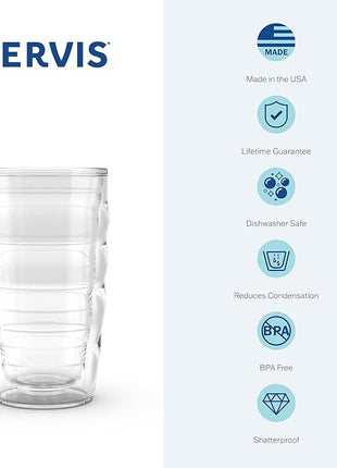 Tervis Clear & Colorful Tabletop 10oz Made in USA Double Walled Insulated Tumbler Travel Cup Keeps Drinks Cold & Hot, 10oz - 4pk, Clear