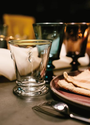 La Rochere Gold Rimmed Napoleon Bee Tumbler Set of 4 – La Rochere Bee Glassware Sets – Gold Rimmed Glassware (10 oz)