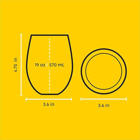 JoyJolt Disney Winnie the Pooh Gold Sketch Stemless Drinking Glasses Set of 4, 19oz Glass Cups ft Pooh Bear Tigger Piglet Eeyore, Disney Kitchen Glassware Set, Winnie the Pooh Adult Gifts