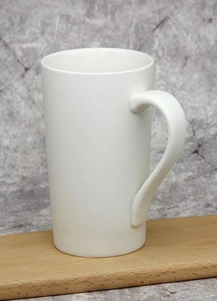 Smilatte 20 oz Large Coffee Mugs, M007 Plain Tall Ceramic Cup with Handle for Dad Men, Set of 2, White