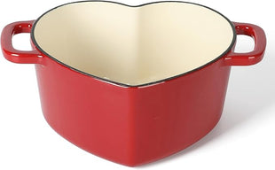 Martha Stewart Heart Shaped Enamel Cast Iron 2-Quart Dutch Oven - Red
