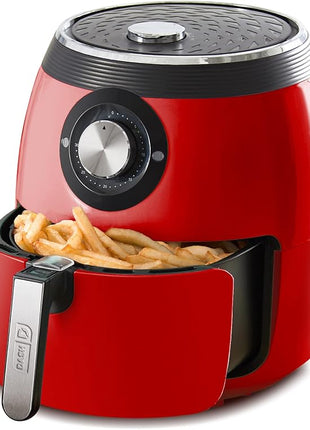 Dash Deluxe Electric Air Fryer + Oven Cooker with Temperature Control, Non-stick Fry Basket, Recipe Guide + Auto Shut off Feature, 1700-Watt, 6 Quart - Red