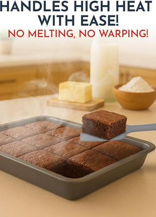 4-Piece Grey Baking Spatula Set - Holiday Baking Essentials, Rubber Spatulas Silicone Heat Resistant, BPA-Free - Spatula Set for Nonstick Cookware - Silicone Baking Utensils