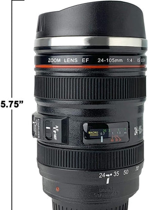 Camera Lens Coffee Mug with Slider Lid - Unique Photographer Gifts for Men & Women, Camera Mug Fun Shutterbug Gift Idea