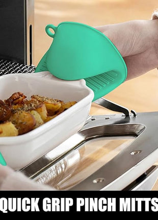 Rorecay 6pcs Oven Mitts and Pot Holders Sets Heat Resistant 500 Degrees, Non-Slip Silicone Hot Pads Potholders for Kitchen Baking Cooking, Extra Long Oven Gloves Quilted Liner, Jungle