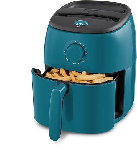DASH Tasti-Crisp™ Electric Air Fryer Oven, 2.6 Qt., Teal – Compact Air Fryer for Healthier Food in Minutes, Ideal for Small Spaces - Auto Shut Off, Analog, 1000-Watt