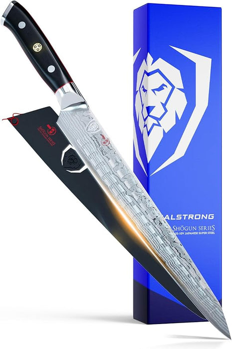 Dalstrong Ultimate Slicer Sujihiki Knife - 10.5 inch - Shogun Series ELITE - The Tokugawa - Damascus Slicing Knife - AUS-10V Japanese Super Steel Kitchen Slicer Saya - Kitchen Knife - Sheath Included