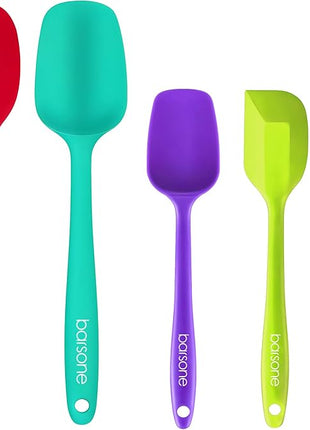Barsone 5-Piece Silicone Spatula Set - Heat Resistant 446°F Food Grade BPA Free, Nonstick Cookware Safe Dishwasher Safe Kitchen Tools for Baking, Cooking, Stirring, Multicolor.