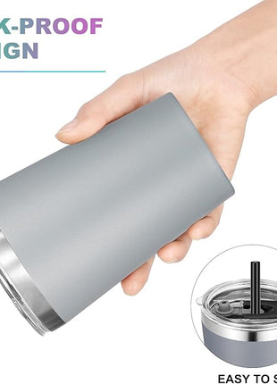 VEGOND 12oz Tumbler Stainless Steel Tumbler bulk Vacuum Insulated Double Wall Travel Tumbler with Lid and Straw Reusable Tumbler, Grey 6 Pack