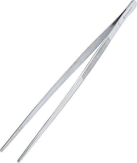 12 Inch Kitchen Tweezers Fine Tweezer Tongs, MSY BIGSUNNY Stainless Steel Food Tweezers Multi-function Precision Serrated Tips Cooking Tongs Kitchen Serving Tong