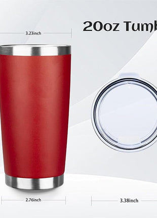 StarSpeed 20oz Tumbler Bulk with Lid, Stainless Steel Insulated Tumblers Double Wall Vacuum Insulated Travel Mug, Powder Coated Coffee Cups for Hot and Cold Drinks(Wine Red,1)
