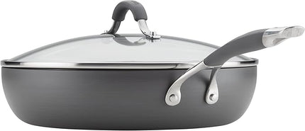 Circulon Radiance Deep Hard Anodized Nonstick Frying Pan /Skillet with Lid - 12 Inch, Gray
