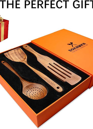 Wooden Spoons for Cooking,12 Pack Wooden Utensils for Cooking Wooden Cooking Utensils Wooden Kitchen Utensils Set Natural Teak Wooden Spatulas for Cooking