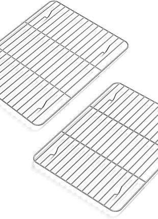 2 Pack Cooling Rack for Baking Stainless Steel, Heavy Duty Wire Rack Baking Rack, 11.7" x 9.4" Cooling Racks for Cooking, Fits Small Toaster Oven, Dishwasher Safe