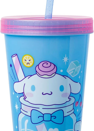 Silver Buffalo Sanrio Hello Kitty and Friends 4 Pack Color Changing Plastic Tumblers Featuring Hello Kitty, My Melody, Badtz Maru, and Cinnamoroll, 24 Ounce
