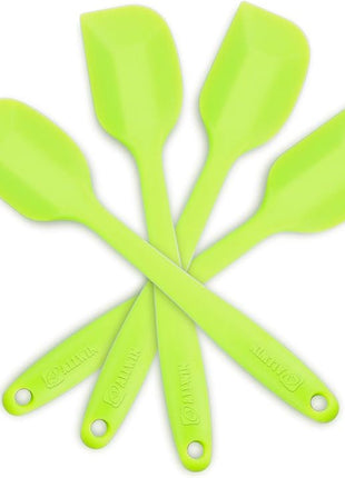 Silicone Spatula 4-piece Set, Heat-Resistant Non-stick Rubber Spatulas with Stainless Steel Core, Green