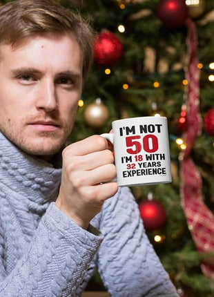 50th Birthday Mug, 1975 Vintage Coffee Cup for Women, Men, Her, Him, Best Fabulous Gift Idea for Wife, Husband, Mom, Dad, Sister, Friend Turning Fifty, Funny Gag Present, Happy 50 Year Old Celebration