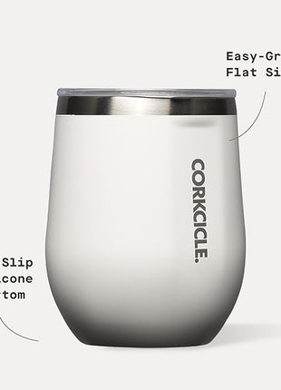 Corkcicle Stemless Wine Tumbler - Keeps Drinks Cold for 6 Hours - Triple-Insulated Stainless Steel - Non-Slip Base - Summer Drinkware Gift - Keeps Drinks Ice Cold - 12 oz - Oat Milk