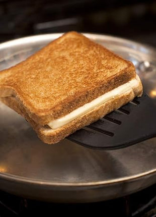 Silicone Spatula Set Heat Resistant - Stainless Steel Turner Spatulas Rubber Grip - Flexible Metal Spatulas for Non Stick Cookware - Pancake Turners Egg Flippers