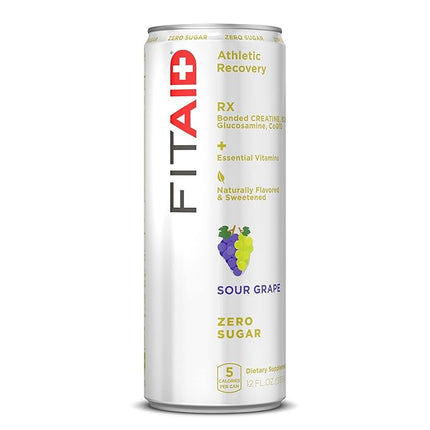 FITAID RX ZERO Recovery Blend, 5 Calories, Keto-Friendly, Paleo, Vegan, Number 1 Post-Workout Recovery Drink, Creatine, BCAAs, Glucosamine, 12-oz. Cans (Pack of 4)