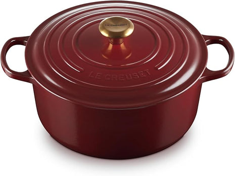 Le Creuset Enameled Cast Iron Signature Round Dutch Oven, 7.25 qt., Rhone