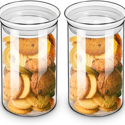 ZENS 37oz Glass Jars Set of 2, Clear Glass Kitchen Canisters with Airtight Lids, Wide Mouth Glass Storage Containers for Cereal, Coffee Beans, Loose Tea