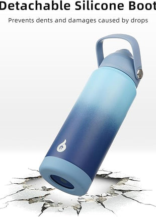 BJPKPK Water Bottle with Straw Lid, 32oz Vacuum Insulated Water Bottles, Metal Stainless Steel Thermo for Sports, Travel, BPA Free Leak Proof Thermo, Cups, Flasks, Tumblers,Sky