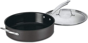Cuisinart GG33-30H 5.5-Quart Saute Pan with Helper Handle and Cover GreenGourmet, Black