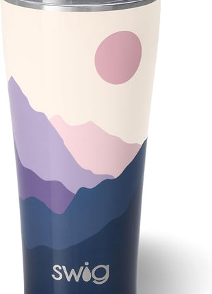 Swig Life 32oz Insulated Tumbler, Travel Coffee Tumbler with Lid, Cup Holder Friendly Travel Coffee Mug, Stainless Steel with Lid (Moon Shine)