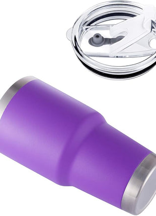 D·S 30oz Purple Tumbler Stainless Steel Double Wall Vacuum Insulated Mug with Straw and Lid, Cleaning Brush for Cold and Hot Beverages (30oz Purple)…