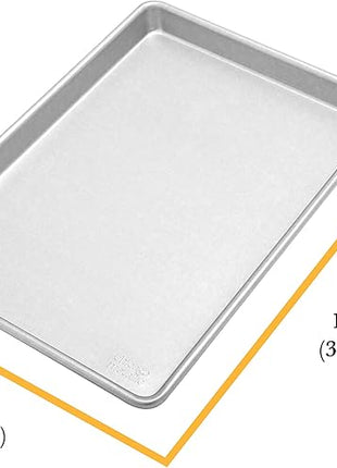 Chicago Metallic Commercial II Traditional Uncoated True Jelly Roll Pan, Make jelly rolls, cookies, pizza, one-pan meals, and more, 15-Inch by 10-Inch