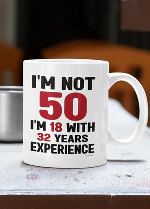 50th Birthday Mug, 1975 Vintage Coffee Cup for Women, Men, Her, Him, Best Fabulous Gift Idea for Wife, Husband, Mom, Dad, Sister, Friend Turning Fifty, Funny Gag Present, Happy 50 Year Old Celebration