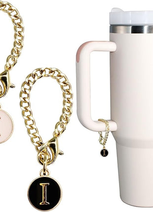 Letter Charm Accessories for Stanley Cup 2PCS Initial Name ID Personalized Handle Charm for Stanley Tumbler